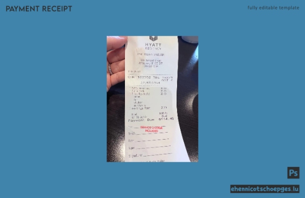 Beispiel einer Zahlungsbestätigung des Hyatt Regency